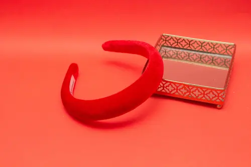 TIARA | CHEIA VELUDO | VERMELHO
