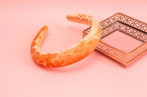 TIARA | CHEIA VELUDO | ALARANJADO