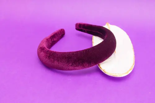 TIARA | CHEIA VELUDO  | ROXO ESCURO