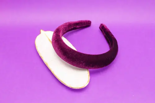 TIARA | CHEIA VELUDO  | ROXO ESCURO