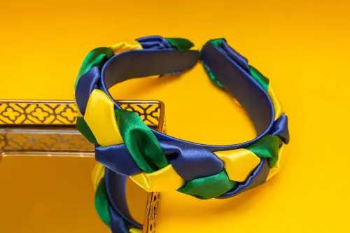 TIARA | TRANÇA ACHATADA CETIM | COPA DO MUNDO