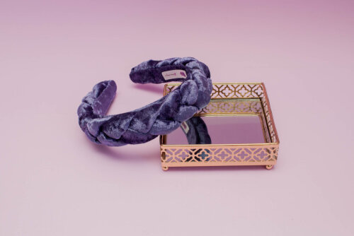 TIARA | TRANÇA CHEIA VELUDO | INDIGO