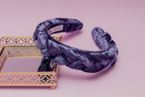 TIARA | TRANÇA CHEIA VELUDO | INDIGO