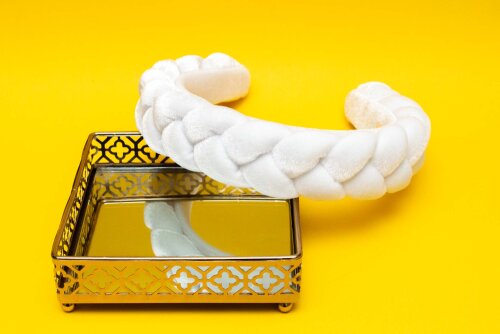 TIARA | TRANÇA CHEIA VELUDO | BRANCO