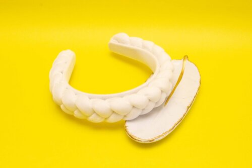 TIARA | TRANÇA CHEIA VELUDO | OFF WHITE