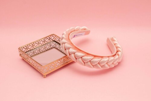 TIARA | TRANÇA CHEIA VELUDO | ROSA SALMÃO