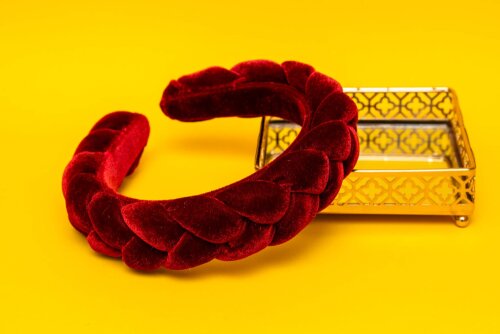 TIARA | TRANÇA CHEIA VELUDO | VINHO