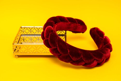 TIARA | TRANÇA CHEIA VELUDO | VINHO