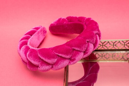 TIARA | TRANÇA CHEIA VELUDO | PINK