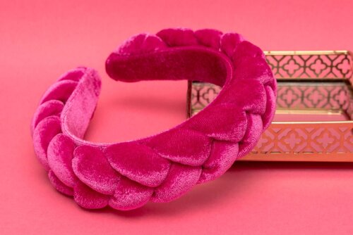 TIARA | TRANÇA CHEIA VELUDO | PINK