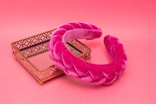 TIARA | TRANÇA CHEIA VELUDO | PINK