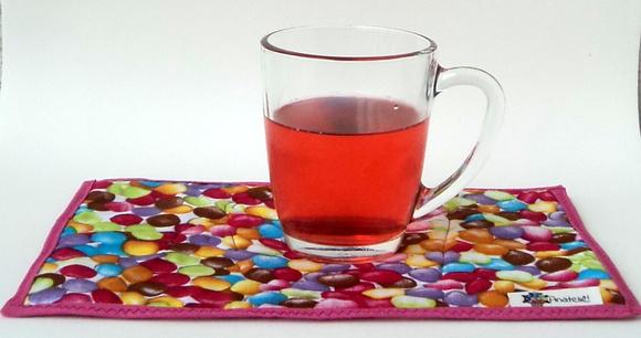 Mug Rug ou Tapete de Caneca Namorados