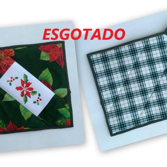Pegador de Panelas Travessas Bordado a Mao Natal