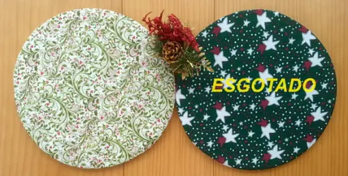 Capa para Sousplat em Tecido Dupla Face Natal Avulsas