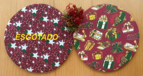 Capa para Sousplat em Tecido Dupla Face Natal Avulsas