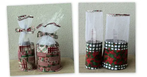Embalagem para Panetone e Vinho - Natal