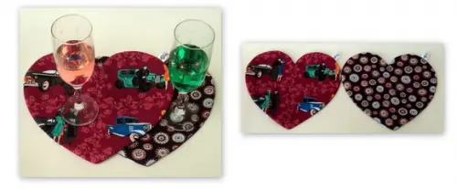 Mug Rug ou Tapete de Caneca Namorados