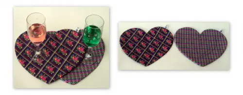 Mug Rug ou Tapete de Caneca Namorados