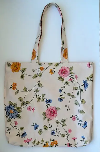 Sacola Bolsa Dupla Face em Tecido Gorgurinho e Plastico