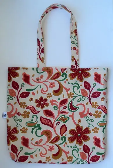 Sacola Bolsa Dupla Face em Tecido Gorgurinho e Plastico