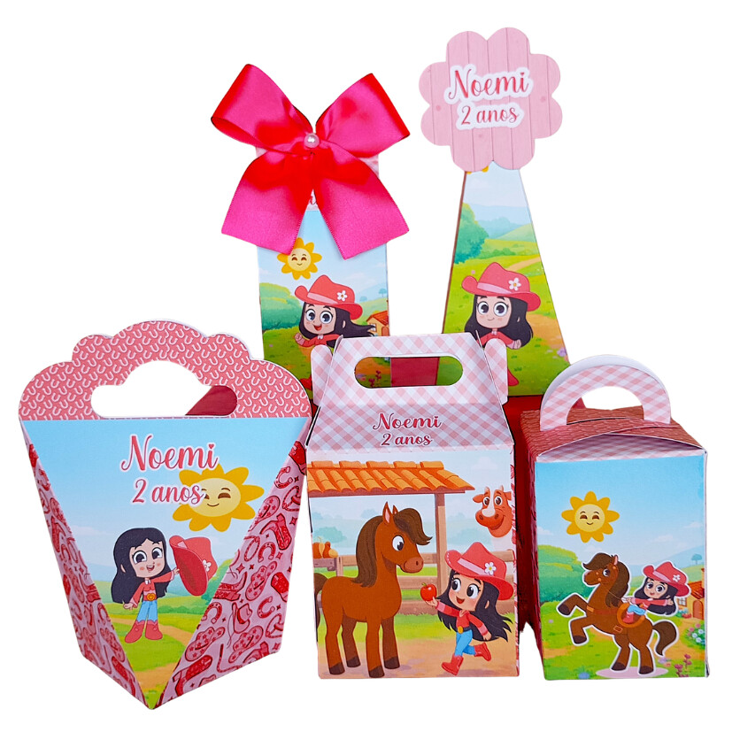 Kit 20 caixas personalizado Boiadeira - turma da boiadeirinha