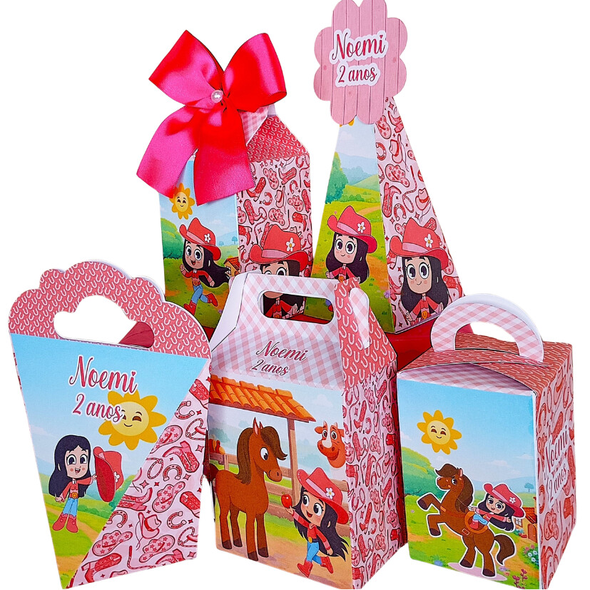Kit 20 caixas personalizado Boiadeira - turma da boiadeirinha