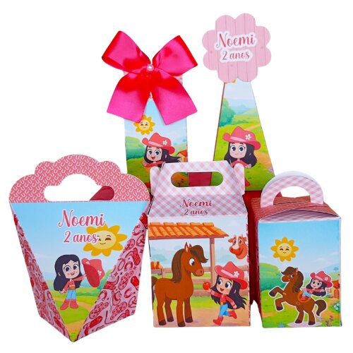 Kit 20 caixas personalizado Boiadeira - turma da boiadeirinha