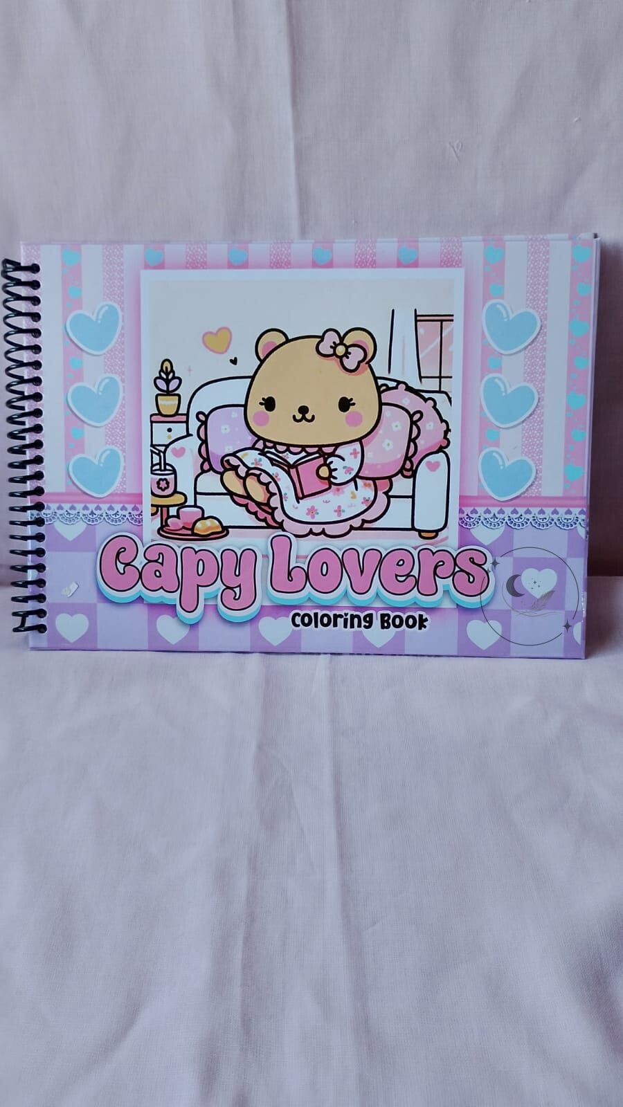 Livro de Colorir Capivara Kawaii A5 | Com 25 Desenhos | Capy Love
