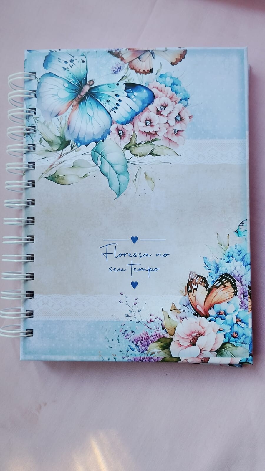 CADERNO PERSONALIZADO COM NOME - FLORAL BORBOLETAS - A5 - 100 FOL