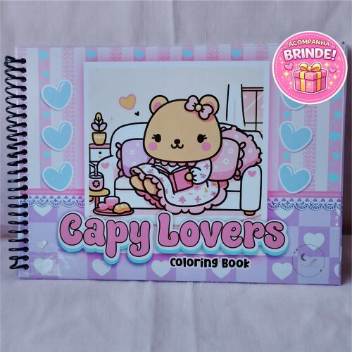 Livro de Colorir Capivara Kawaii A5 | Com 25 Desenhos | Capy Lovers | Infantil Cute e Criativo