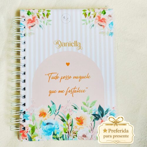 Caderno com Versículos Personalizado | Diário Devocional Cristão A5 | Presente Cristão