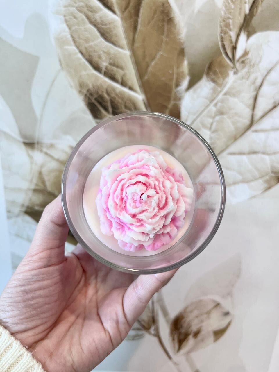 Vela Aromática Peônia Champagne Toast 60g | Cera de Côco Artes