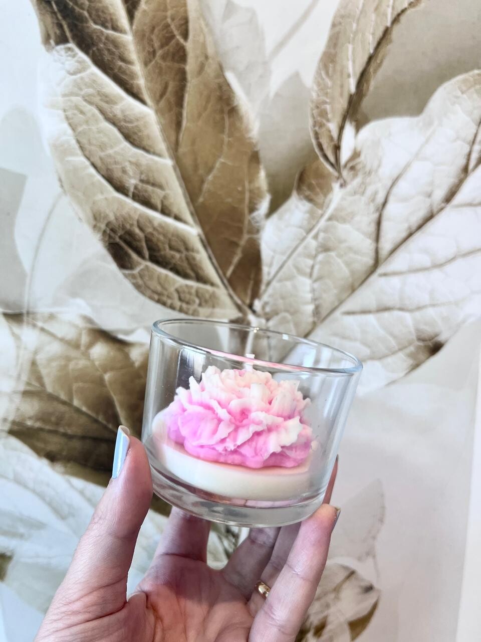 Vela Aromática Peônia Champagne Toast 60g | Cera de Côco Artes