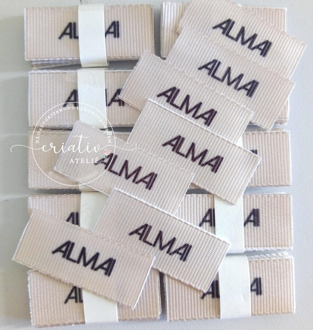 Etiqueta de Gorgurão Personalizada para Roupas 3,5 x 1,5 cm