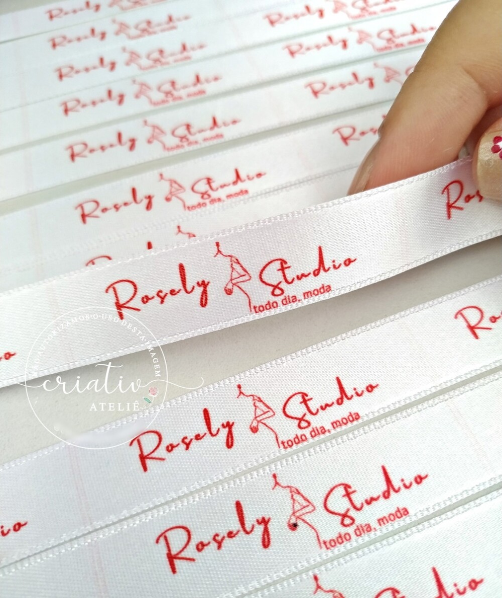 Etiqueta de Cetim Personalizada para Roupas 6 x 1,5 cm Artesanato