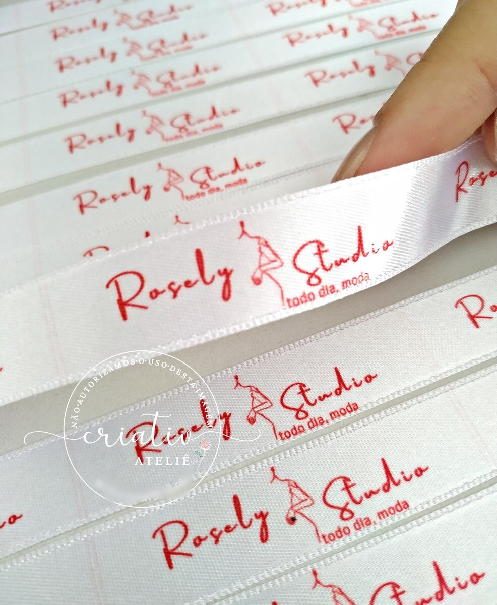 Etiqueta de Cetim Personalizada para Roupas 6 x 1,5 cm Artesanato