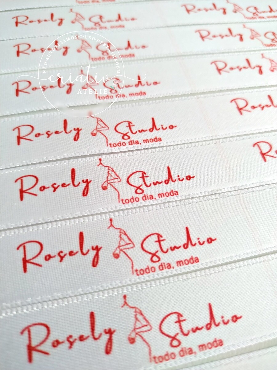 Etiqueta de Cetim Personalizada para Roupas 6 x 1,5 cm Artesanato