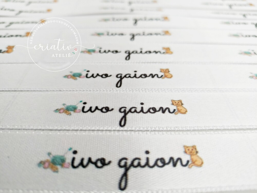 Etiqueta de Cetim Personalizada para Roupas 6 x 1,5 cm