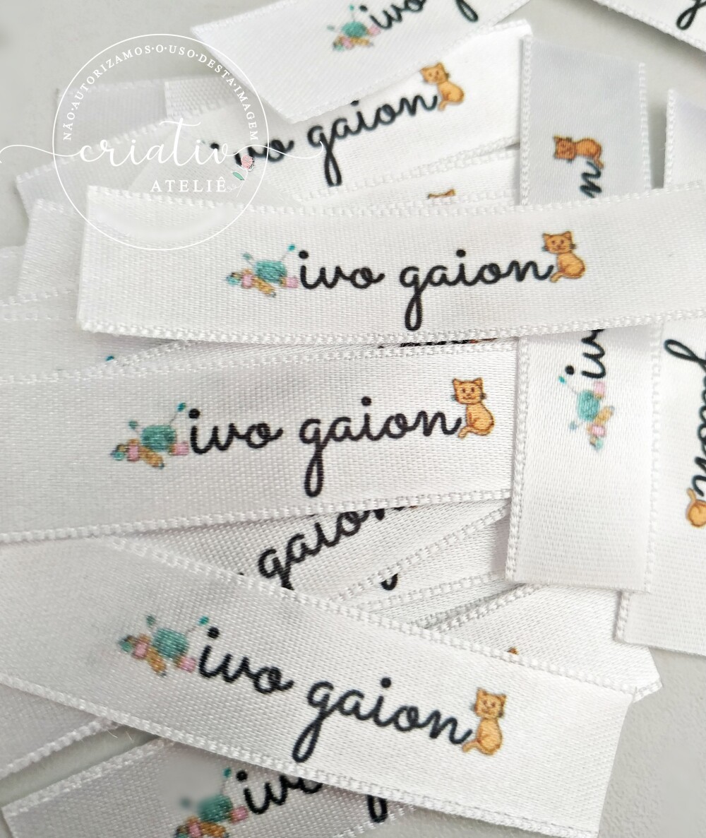 Etiqueta de Cetim Personalizada para Roupas 6 x 1,5 cm