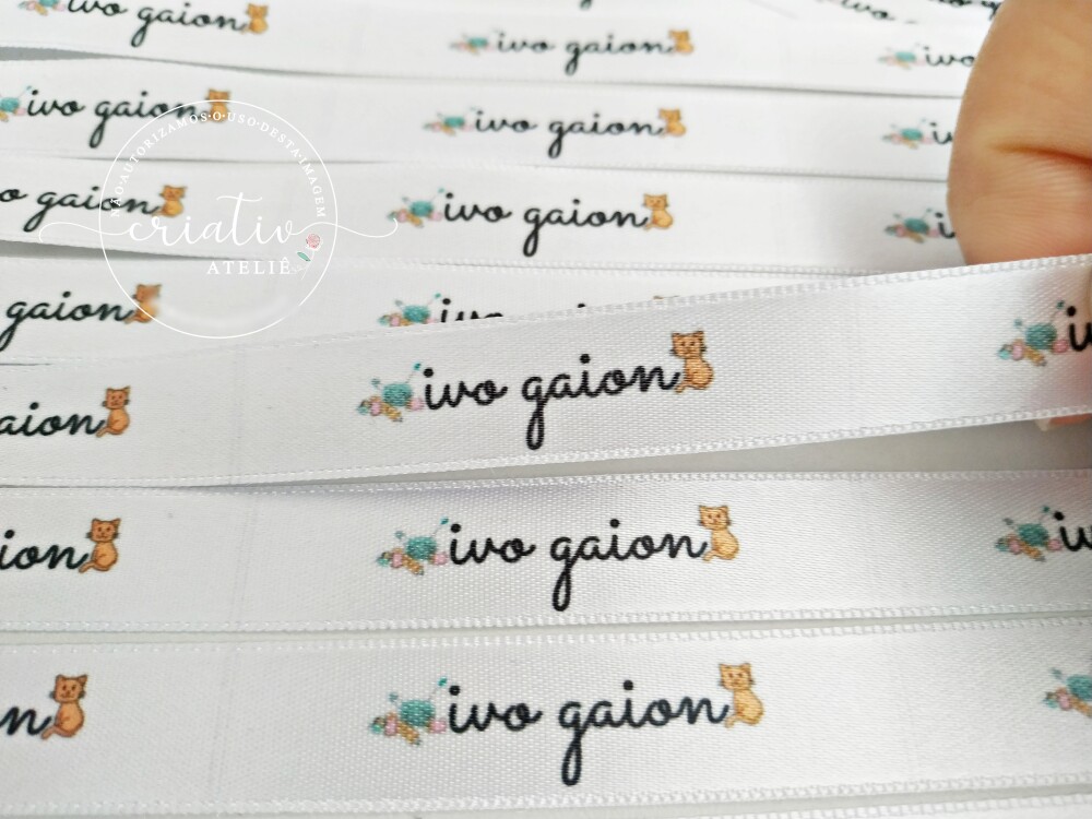 Etiqueta de Cetim Personalizada para Roupas 6 x 1,5 cm