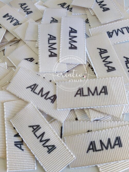 Etiqueta de Gorgurão Personalizada para Roupas 3,5 x 1,5 cm