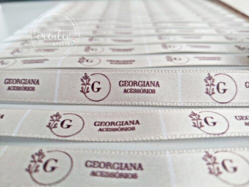 Etiqueta de Cetim Personalizada para Roupas 4 x 1 cm Marca Logotipo