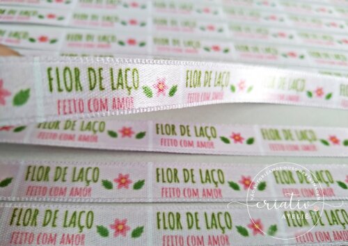 Etiqueta de Cetim Personalizada para Roupas 4,5 x 1 cm Artesanato
