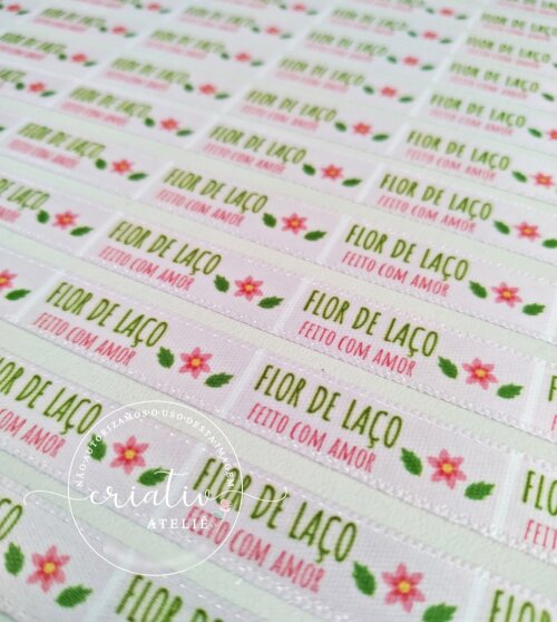 Etiqueta de Cetim Personalizada para Roupas 4,5 x 1 cm Artesanato