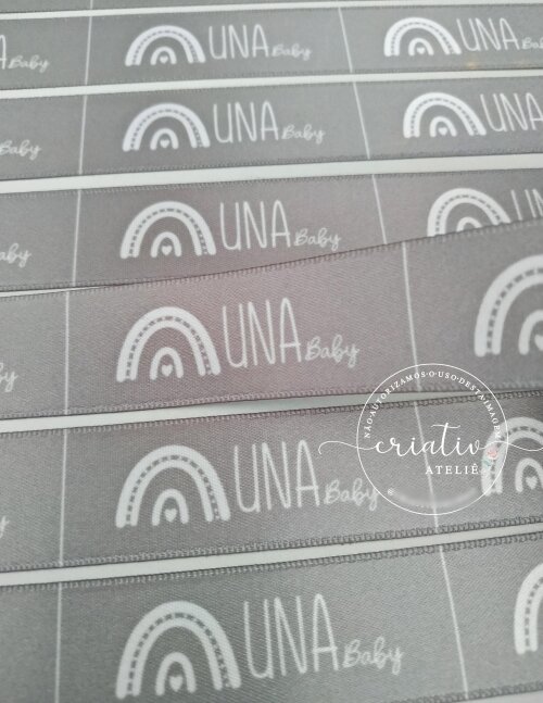Etiqueta de Cetim Personalizada para Roupas 6 x 2,2 cm Cinza Prat