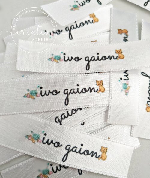 Etiqueta de Cetim Personalizada para Roupas 6 x 1,5 cm