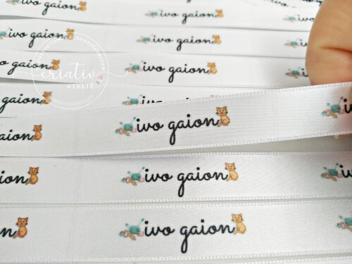 Etiqueta de Cetim Personalizada para Roupas 6 x 1,5 cm