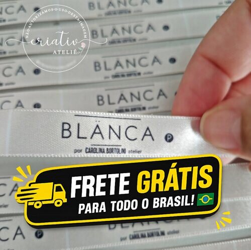 Etiqueta de Cetim Personalizada para Roupas | 100 un | 6 x 1,5 cm