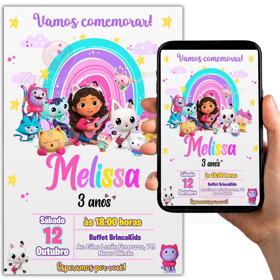 Convite Digital A Casa Mágica da Gabby