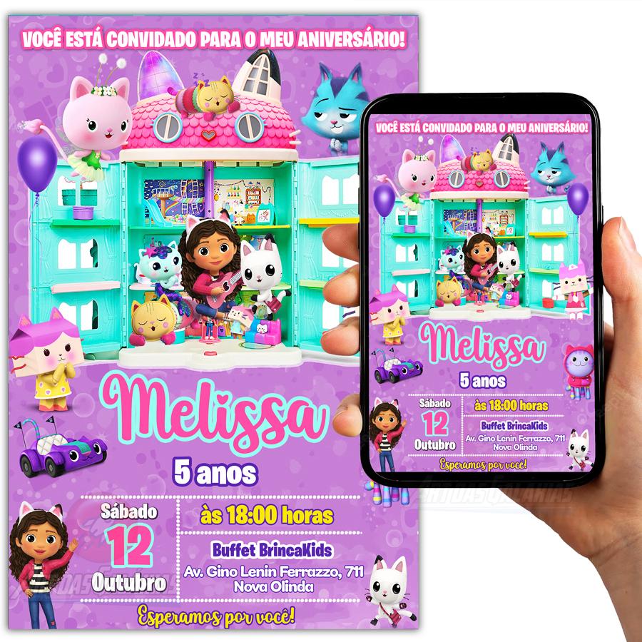 Convite Digital A Casa Mágica da Gabby